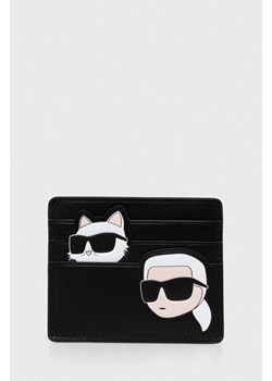 Karl Lagerfeld etui na karty skórzane kolor czarny 245W3216 ze sklepu ANSWEAR.com w kategorii Etui - zdjęcie 173549626