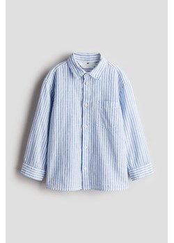 H & M - Koszula z domieszką lnu - Niebieski ze sklepu H&M w kategorii Koszule chłopięce - zdjęcie 173550445