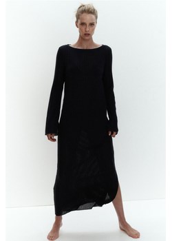 H & M - Sukienka z dzianiny w prążki - Czarny ze sklepu H&M w kategorii Sukienki - zdjęcie 173550449