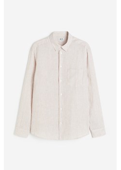 H & M - Lniana koszula Regular Fit - Beżowy ze sklepu H&M w kategorii Koszule męskie - zdjęcie 173550479