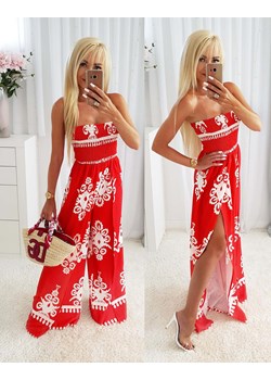 Kombinezon damski Lia Summer Czerwony ze sklepu Iwette Fashion w kategorii Kombinezony damskie - zdjęcie 173552805