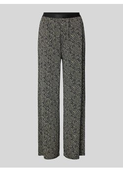 Spodnie materiałowe z szerokimi nogawkami i wzorem na całej powierzchni ze sklepu Peek&Cloppenburg  w kategorii Spodnie damskie - zdjęcie 173553346