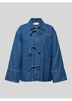 Kurtka jeansowa o kroju oversized z wiązaniami model ‘Starlie’ ze sklepu Peek&Cloppenburg  w kategorii Kurtki damskie - zdjęcie 173553347