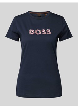 T-shirt z nadrukiem z logo model ‘Elogo’ ze sklepu Peek&Cloppenburg  w kategorii Bluzki damskie - zdjęcie 173553608