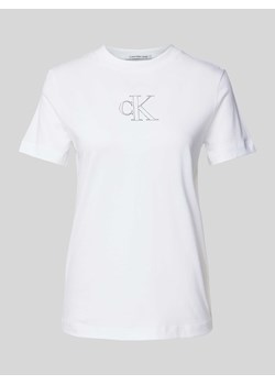 T-shirt z nadrukiem z logo ze sklepu Peek&Cloppenburg  w kategorii Bluzki damskie - zdjęcie 173553775