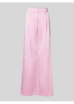 Spodnie materiałowe z szeroką nogawką i zakładkami w pasie ze sklepu Peek&Cloppenburg  w kategorii Spodnie damskie - zdjęcie 173554205