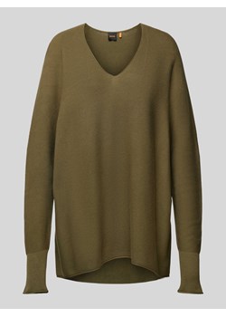 Sweter z dzianiny z dekoltem w serek model ‘Feronessa’ ze sklepu Peek&Cloppenburg  w kategorii Swetry damskie - zdjęcie 173554339