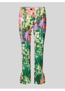 Spodnie do garnituru z poszerzaną nogawką i przeszytymi zakładkami w pasie ze sklepu Peek&Cloppenburg  w kategorii Spodnie damskie - zdjęcie 173554777