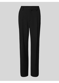 Spodnie o kroju regular fit z zakładkami w pasie i szlufkami na pasek model ‘Calla’ ze sklepu Peek&Cloppenburg  w kategorii Spodnie damskie - zdjęcie 173555189
