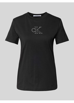 T-shirt z nadrukiem z logo ze sklepu Peek&Cloppenburg  w kategorii Bluzki damskie - zdjęcie 173555639