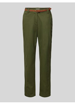 Chinosy o kroju tapered fit z paskiem ze sklepu Peek&Cloppenburg  w kategorii Spodnie damskie - zdjęcie 173556407