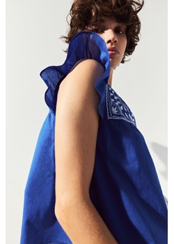 H & M - Bawełniana bluzka z haftem - Niebieski ze sklepu H&M w kategorii Bluzki damskie - zdjęcie 173557836