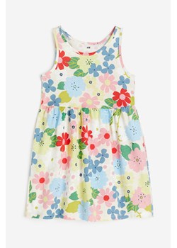 H & M - Bawełniana sukienka we wzory - Beżowy ze sklepu H&M w kategorii Sukienki dziewczęce - zdjęcie 173559198
