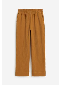 H & M - Spodnie z talią paper bag - Żółty ze sklepu H&M w kategorii Spodnie damskie - zdjęcie 173559216