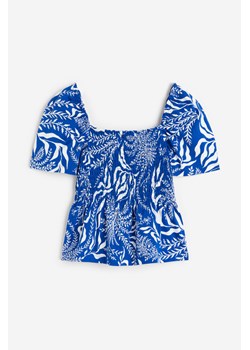 H & M - Elastycznie marszczony top - Niebieski ze sklepu H&M w kategorii Bluzki damskie - zdjęcie 173559217