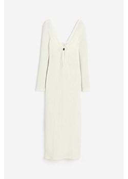 H & M - Dzianinowa sukienka w strukturalny splot - Biały ze sklepu H&M w kategorii Sukienki - zdjęcie 173559226