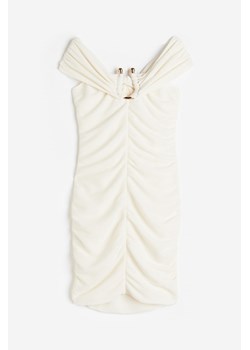 H & M - Sukienka z odkrytymi ramionami - Biały ze sklepu H&M w kategorii Sukienki - zdjęcie 173559235