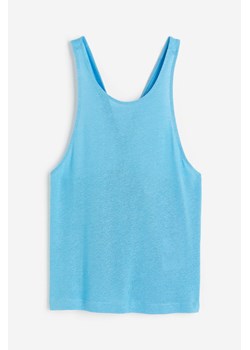 H & M - Koszulka z domieszką lnu - Niebieski ze sklepu H&M w kategorii Bluzki damskie - zdjęcie 173559236