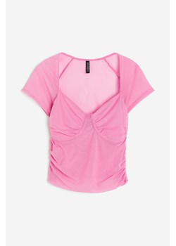 H & M - Marszczony półgorset - Różowy ze sklepu H&M w kategorii Bluzki damskie - zdjęcie 173559245