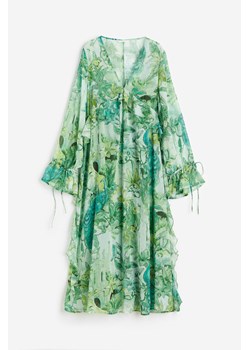 H & M - Długa sukienka z falbaną - Zielony ze sklepu H&M w kategorii Sukienki - zdjęcie 173559276