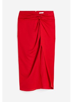 H & M - Spódnica z wiązanym detalem - Czerwony ze sklepu H&M w kategorii Spódnice - zdjęcie 173559307