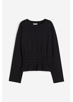 H & M - Top z elastycznym marszczeniem - Czarny ze sklepu H&M w kategorii Bluzki damskie - zdjęcie 173559317