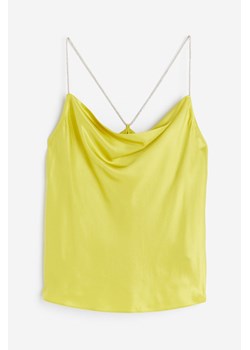 H & M - Top na ramiączkach ze strassu - Żółty ze sklepu H&M w kategorii Bluzki damskie - zdjęcie 173559328