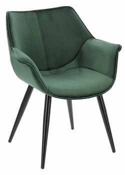 Welwetowe krzesło tapicerowane zielone - Nollo 2X ze sklepu Edinos.pl w kategorii Krzesła - zdjęcie 173559607