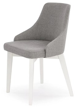 Tapicerowane krzesło drewniane Altex - popiel + białe ze sklepu Edinos.pl w kategorii Krzesła - zdjęcie 173559679