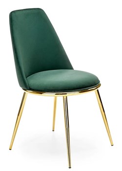 Zielone welurowe krzesło tapicerowane - Gasso ze sklepu Edinos.pl w kategorii Krzesła - zdjęcie 173559807