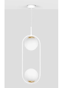 Biała podwójna lampa wisząca nad stół - A489-Erdi ze sklepu Edinos.pl w kategorii Lampy wiszące - zdjęcie 173560179
