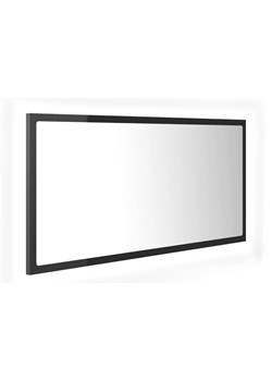 Szare w połysku lustro wiszące LED - Vineri 5X ze sklepu Edinos.pl w kategorii Lustra - zdjęcie 173560408