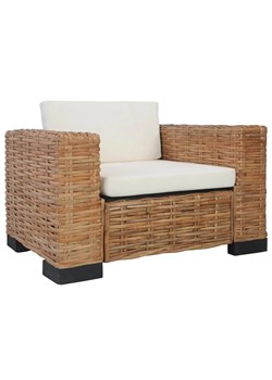 Rattanowy fotel ogrodowy z poduszkami - Alarion ze sklepu Edinos.pl w kategorii Fotele ogrodowe - zdjęcie 173560595