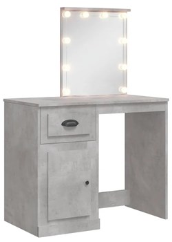 Nowoczesna Toaletka Z Lustrem Podświetlanym Szarość Betonu K0-T04 ze sklepu Edinos.pl w kategorii Dom - zdjęcie 173560597