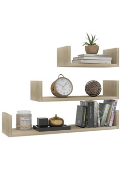 Zestaw Modułowych Półek Ściennych Dąb Sonoma K4-Z72 ze sklepu Edinos.pl w kategorii Półki - zdjęcie 173560629