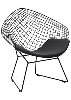 Metalowy ażurowy fotel druciany wypoczynkowy - Krato ze sklepu Edinos.pl w kategorii Maseczki ochronne - zdjęcie 173561046