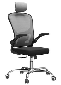 Szary ergonomiczny fotel biurowy do komputera obrotowy - Sefilo ze sklepu Edinos.pl w kategorii Krzesła biurowe - zdjęcie 173561047