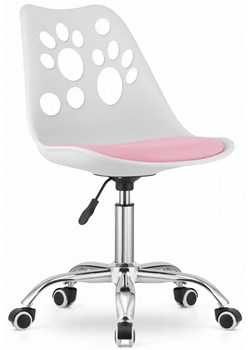 Biało-różowy obrotowy fotel dla dzieci - Parpa ze sklepu Edinos.pl w kategorii Fotele dziecięce - zdjęcie 173561165
