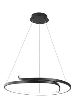 Czarna dekoracyjna lampa okrąg LED nad stół - A500-Vrosta ze sklepu Edinos.pl w kategorii Lampy wiszące - zdjęcie 173561379