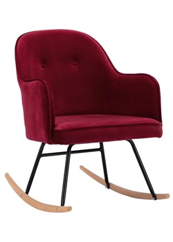 Czerwony aksamitny fotel bujany – Revers ze sklepu Edinos.pl w kategorii Fotele - zdjęcie 173561399