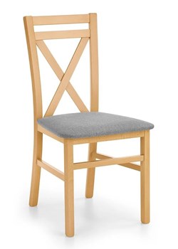 Tapicerowane krzesło krzyżak drewniane dąb miodowy - Vegas ze sklepu Edinos.pl w kategorii Krzesła - zdjęcie 173561606