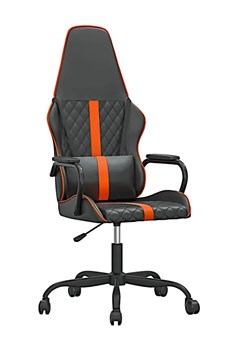 Czarno-pomarańczowy masujący fotel gamingowy - Gandawa 6X ze sklepu Edinos.pl w kategorii Krzesła biurowe - zdjęcie 173562115
