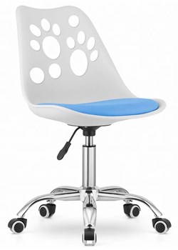 Biało-niebieskie krzesło dziecięce do biurka - Parpa ze sklepu Edinos.pl w kategorii Fotele dziecięce - zdjęcie 173562219