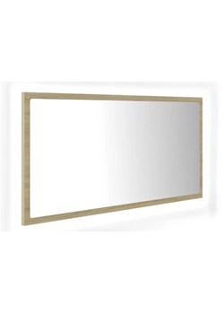 Podświetlane lustro wiszące LED dąb sonoma N5-B18 ze sklepu Edinos.pl w kategorii Lustra - zdjęcie 173562416