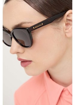 Gucci okulary przeciwsłoneczne damskie kolor brązowy ze sklepu ANSWEAR.com w kategorii Okulary przeciwsłoneczne damskie - zdjęcie 173563405