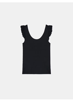 Mohito - Bawełniany czarny top - czarny ze sklepu Mohito w kategorii Bluzki damskie - zdjęcie 173563677