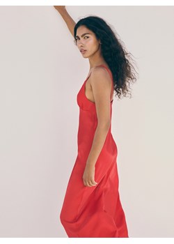 Reserved - Satynowa sukienka maxi z wiskozy - czerwony ze sklepu Reserved w kategorii Sukienki - zdjęcie 173563828