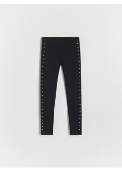 Reserved - Bawełniane legginsy z aplikacją - czarny ze sklepu Reserved w kategorii Spodnie dziewczęce - zdjęcie 173564026
