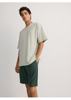 Reserved - Bawełniany t-shirt boxy - jasnozielony ze sklepu Reserved w kategorii T-shirty męskie - zdjęcie 173564077