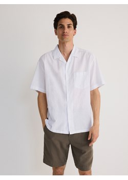 Reserved - Koszula relaxed fit z lnem - biały ze sklepu Reserved w kategorii Koszule męskie - zdjęcie 173564109